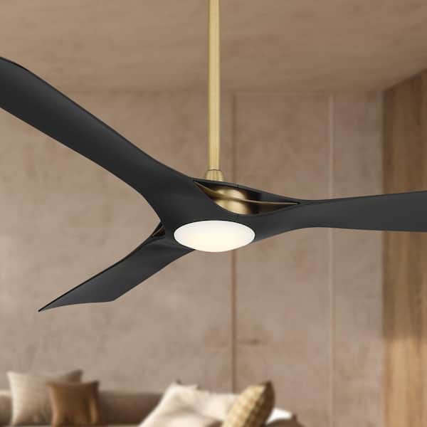Bridge 60 in. Smart Indoor Legacy Brass and Black Low Profile Ceiling Fan with Integrated LED, Remote Control Included