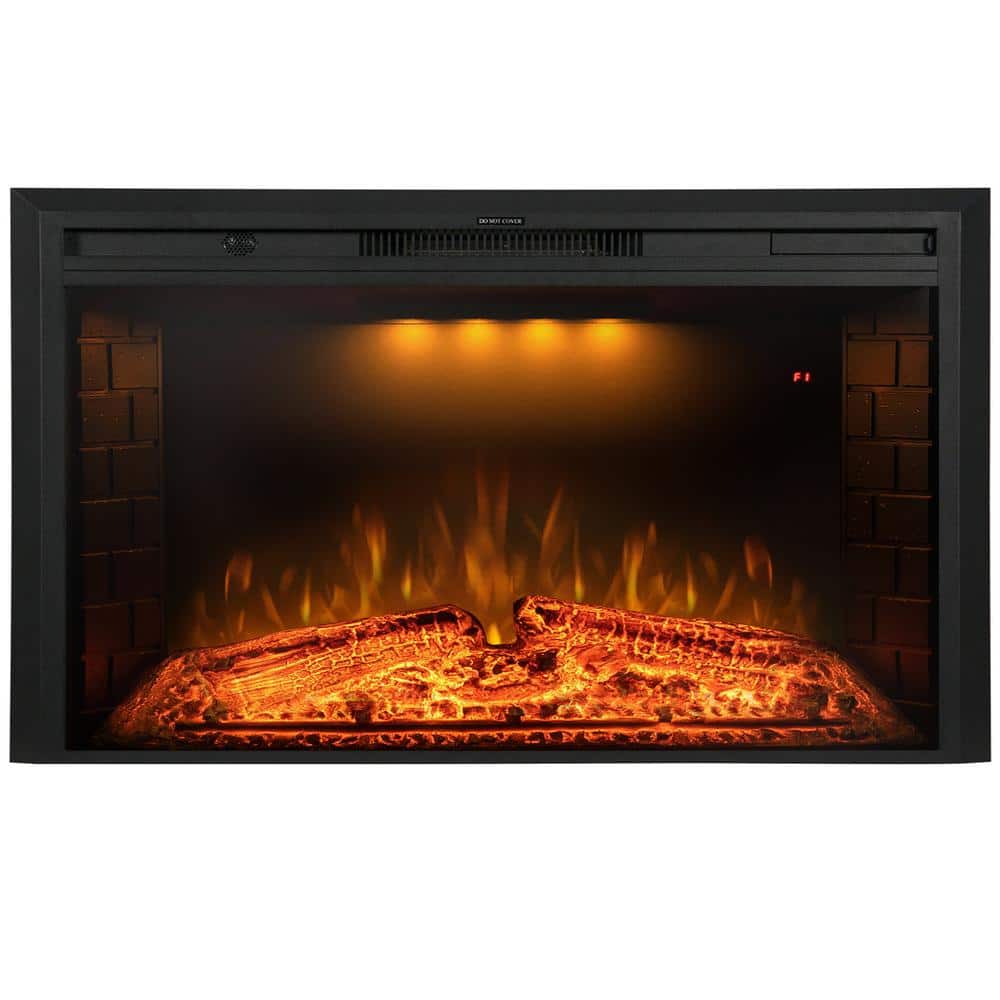 36 in. Electric Fireplace Inserts with Fire Crackling Sound, Adjustable Top