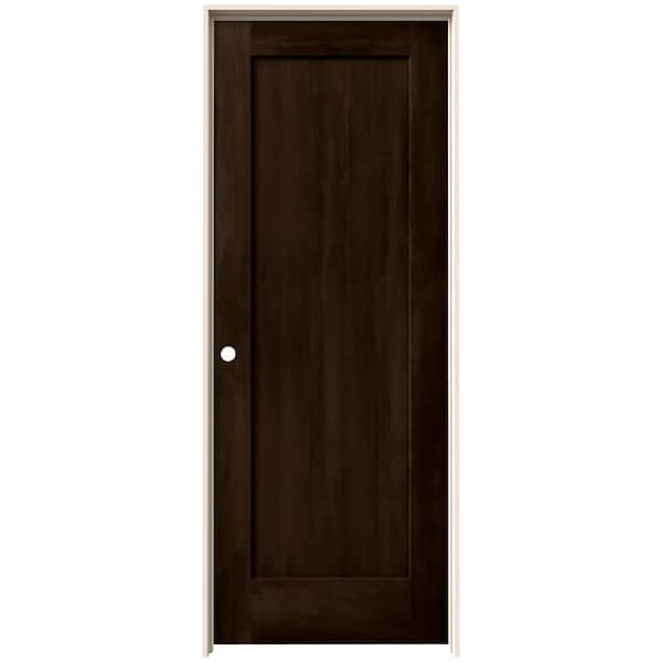 JELD-WEN 28 in. x 80 in. Madison Espresso Stain Right-Hand Solid Core Molded Composite MDF Single Prehung Interior Door