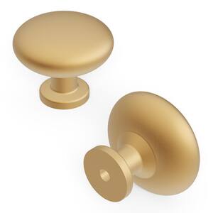 Heritage Designs 1-1/8 in. Dia Brushed Brass Cabinet Knob (Pack of 10)