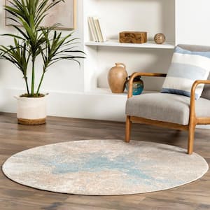 Cyn Contemporary Abstract Beige 5 ft. x 5 ft. Area Rug