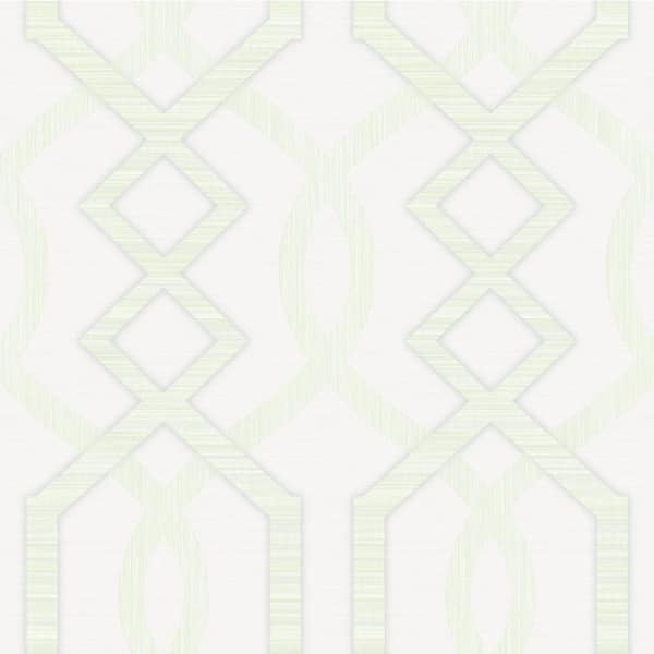 Dundee Deco Falkirk Ophia Trellis Tan, Pale Lavender Vinyl Peelable Roll (Covers 57 sq. ft.)
