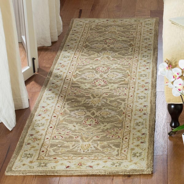 Anatolia Tan/Ivory 2 ft. x 14 ft. Border Runner Rug