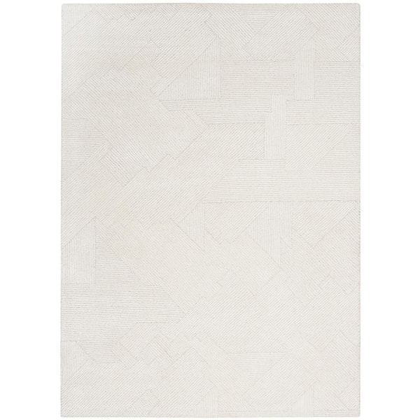 Ma30 Star Ivory 5 ft. x 7 ft. Textured Contemporary Area Rug
