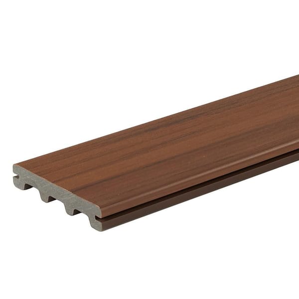 Unbranded 1 in. x 6 in. x 12 ft. Sylvanix Destinations Decking -Sandpoint (Bronze) Grooved Edge Fully Encapsulated