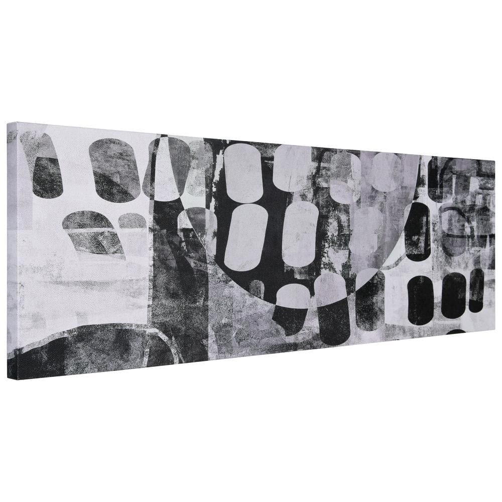 Monochrome Black and White Abstract Canvas Wall Art