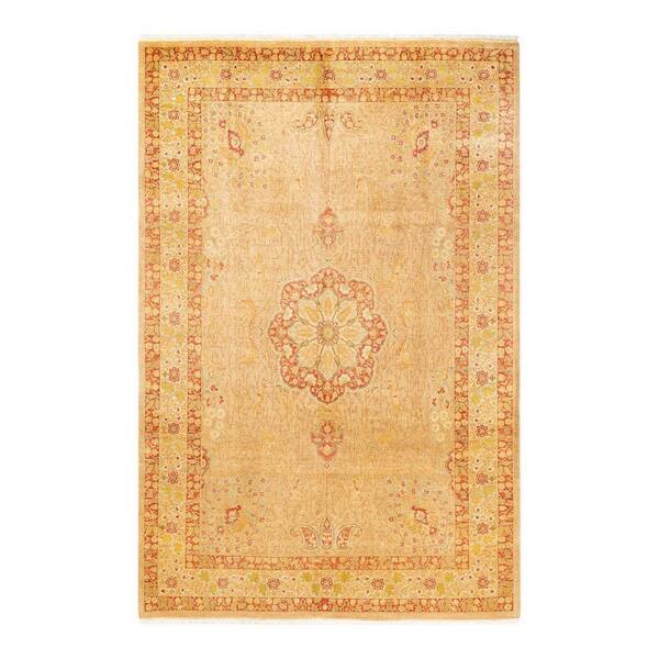 Solo Rugs Mogul One-of-a-Kind Traditional Yellow 6 ft. 2 in. x 9 ft. 3 in. Oriental Area Rug