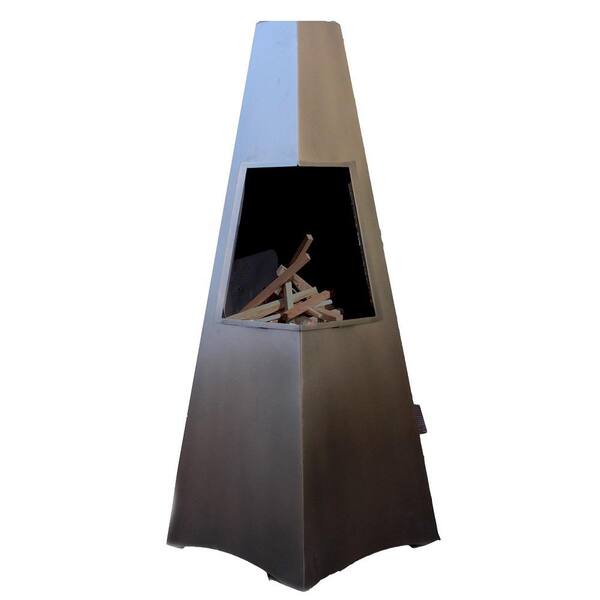 BUCK STOVE 46 in. Bronze Wood Outside Chimney Pyramid Chiminea