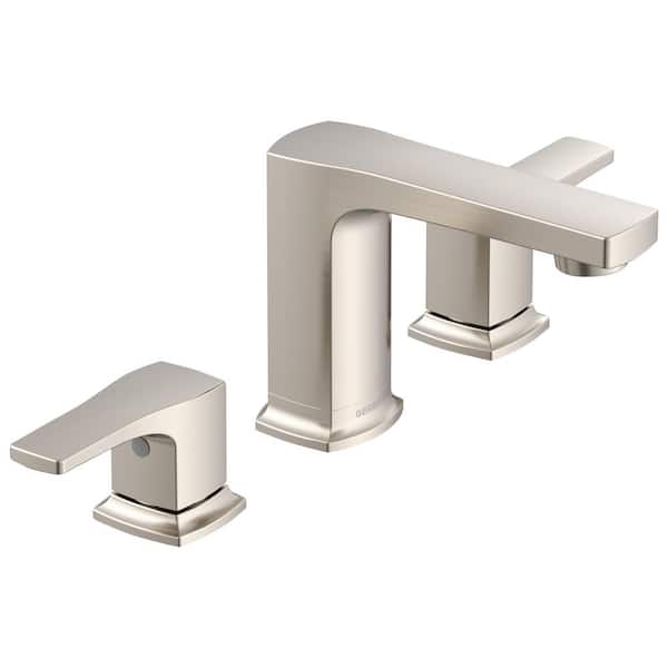 Gerber Tribune 8 in. Widespread Double Handle Bathroom Faucet with Metal Touch Down Drain in Brushed Nickel