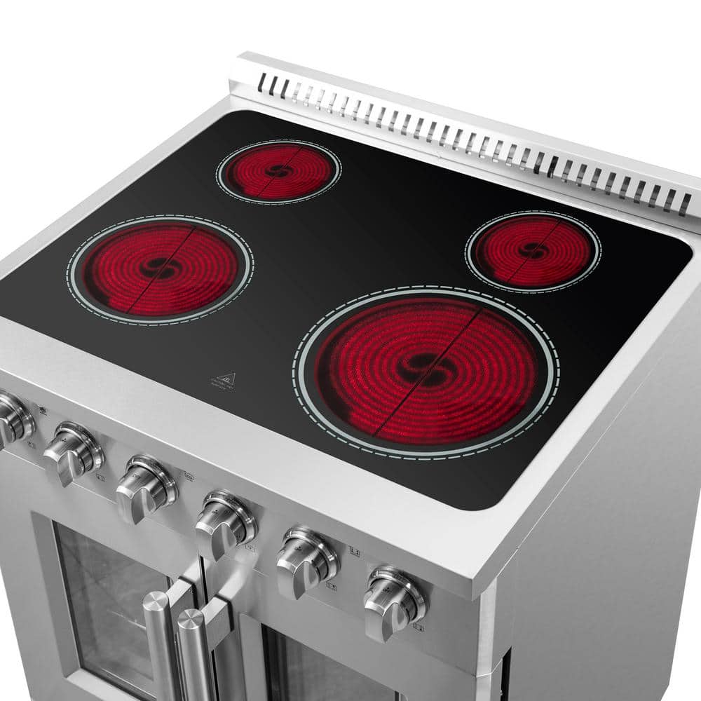 Galiano 30-inch Stainless Steel French Door Electric Range with Air Fryer