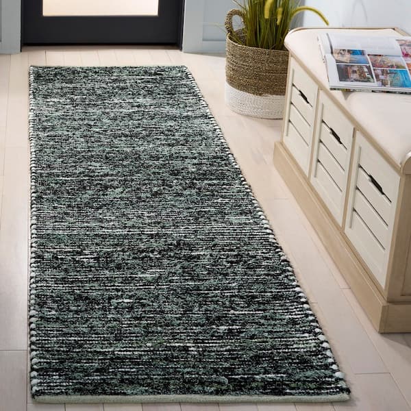 Cape Cod 2 ft. x 8 ft. Green/Black Distressed Gradient Runner Rug