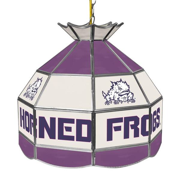 Trademark Texas Christian University 16 in. Gold Hanging Tiffany Style Billiard Lamp