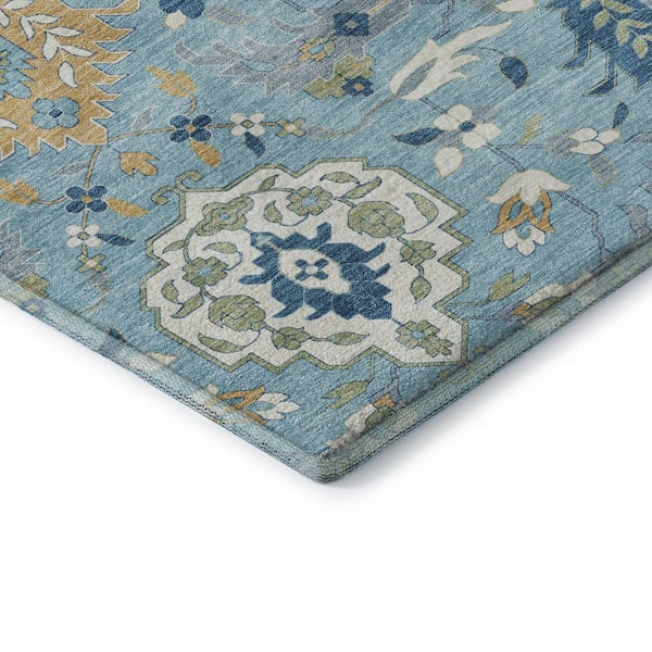 Mayfield Premium Machine Washable Abstract AMF1026 Sky 8 ft. x 10 ft. Area Rug