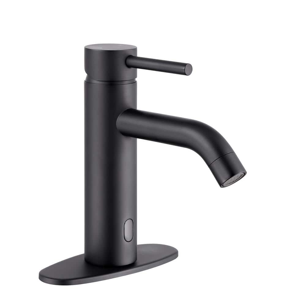 Matte Black Stainless Steel Touchless Bathroom Sink Faucet