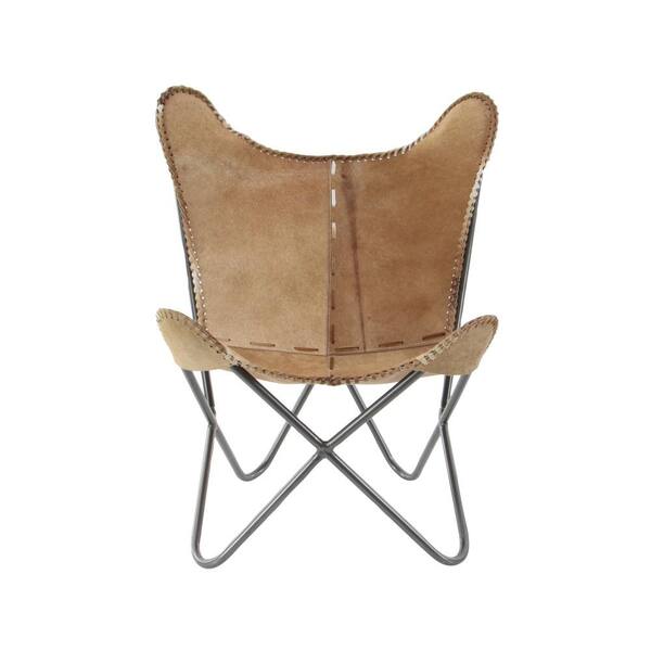 LEAVES STYLE Butterfly Chair - Canvas Leather Mixture shop Seat With Iron Stand