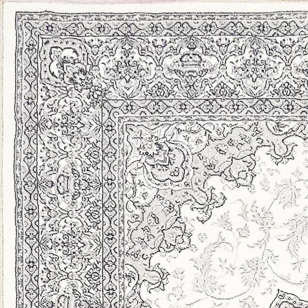 Quartz Ivory 7 ft. 10 in. x 10 ft. 10 in. Transitional Polyester Area Rug