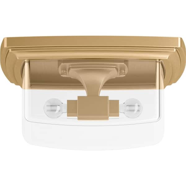 Riff 14 in. 2-Light Brushed Moderne Brass Flush Mount