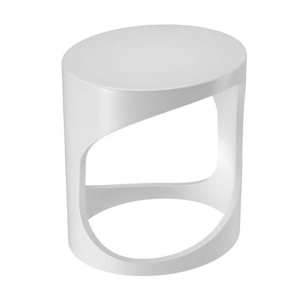 Barclay 6225 14.25 in. L x 11.75 in. W x 15.78 in. H Oval Resin Shower Stool in Matte White