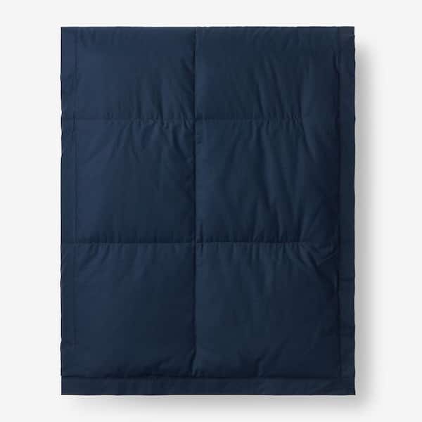 The Company Store LaCrosse LoftAIRE Down Alternative Navy Blue Cotton King Blanket