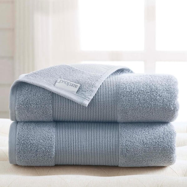 MODERN THREADS Air Cloud 2-Piece Wedgewood Blue Oversized Bath Sheet