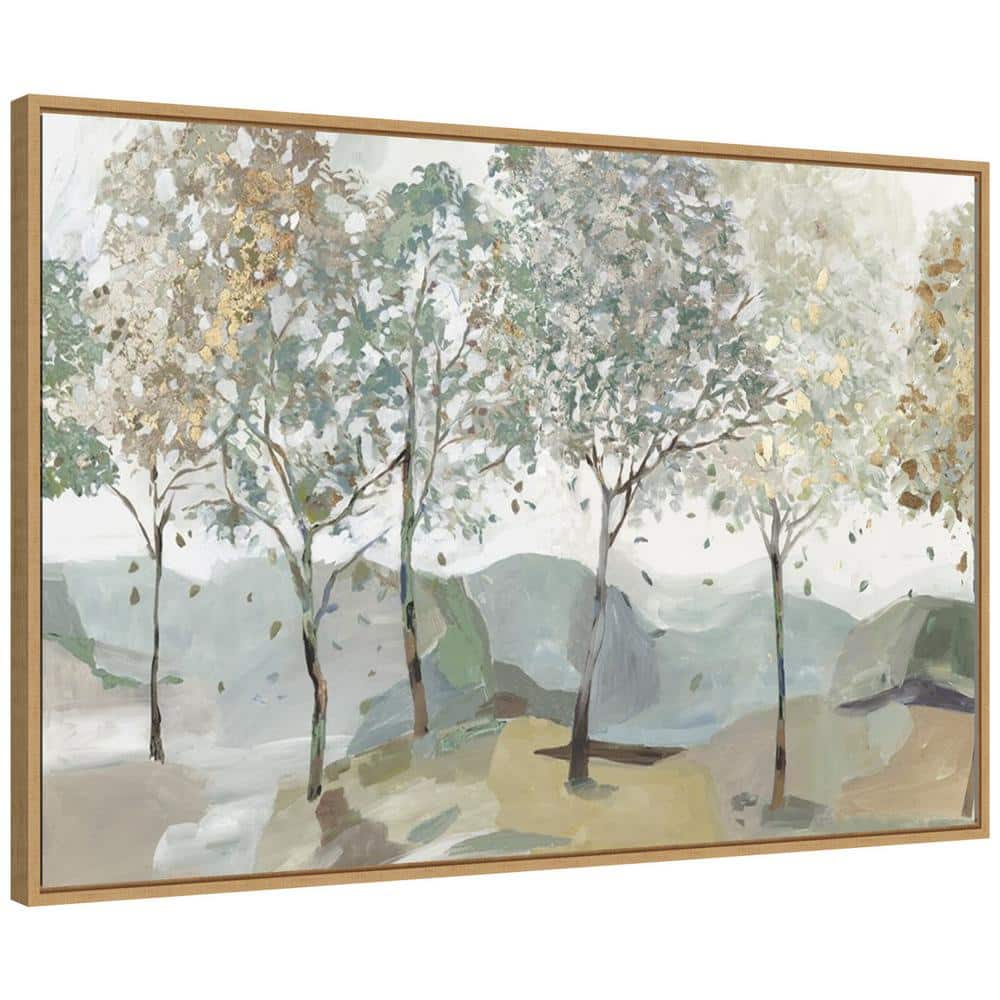 Breezy Landscape Trees Canvas Print with Floating Frame