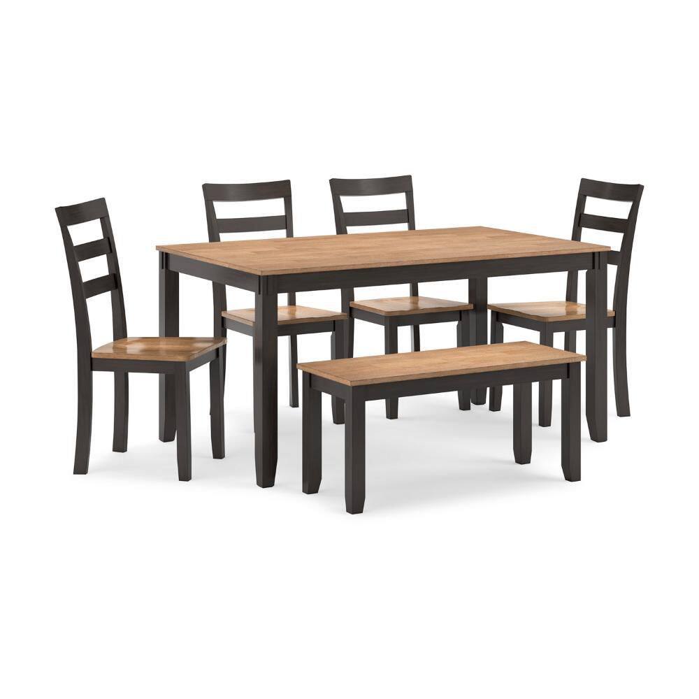 Gasy Dark Brown Wood 36 in. 4 Legs Dining Table Seats 6