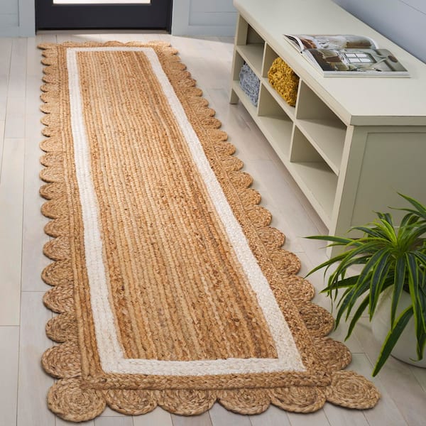 Natural Fiber 2 ft. x 9 ft. Natural/Ivory Solid Color Runner Rug