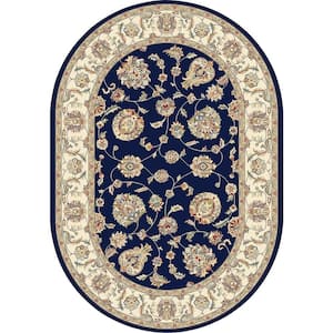 Judith Blue/Ivory 5 ft. x 8 ft. Oval Indoor Area Rug