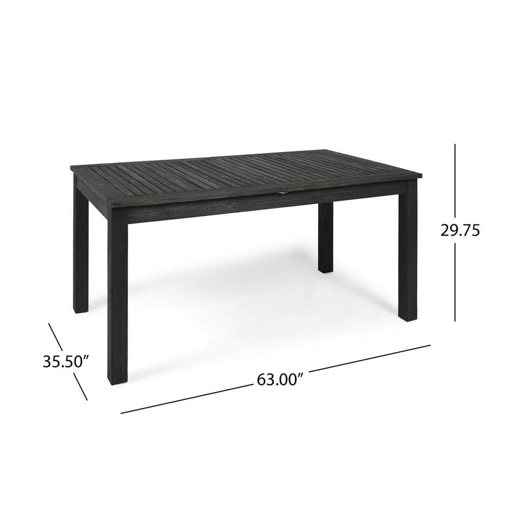 Nestor Expandable Rustic Dark Gray Wood Dining Table Seats 8