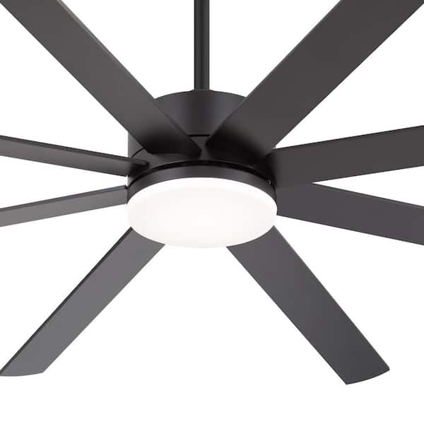 Archer 72 in. Integrated LED Indoor Matte Black Ceiling Fan with Light and Remote Control Included