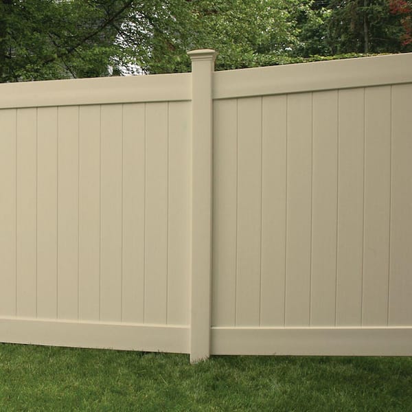 Linden 5 in. x 5 in. x 9 ft. Sand Vinyl Routed Fence Line Post