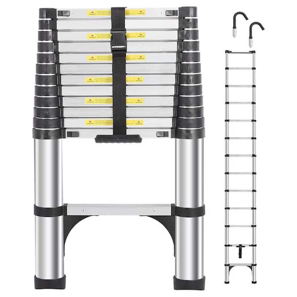 Justincity 16.5 ft. Telescoping Aluminum Ladder With One-Button