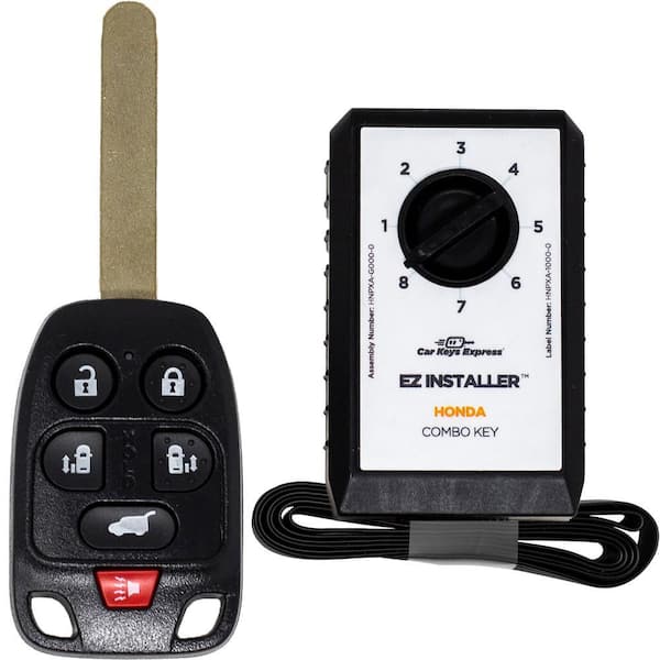 Honda Simple Key-6 Button Remote and Key Combo and Programmer with Lock, Unlock, Dual Sliding Doors, Trunk, and Panic