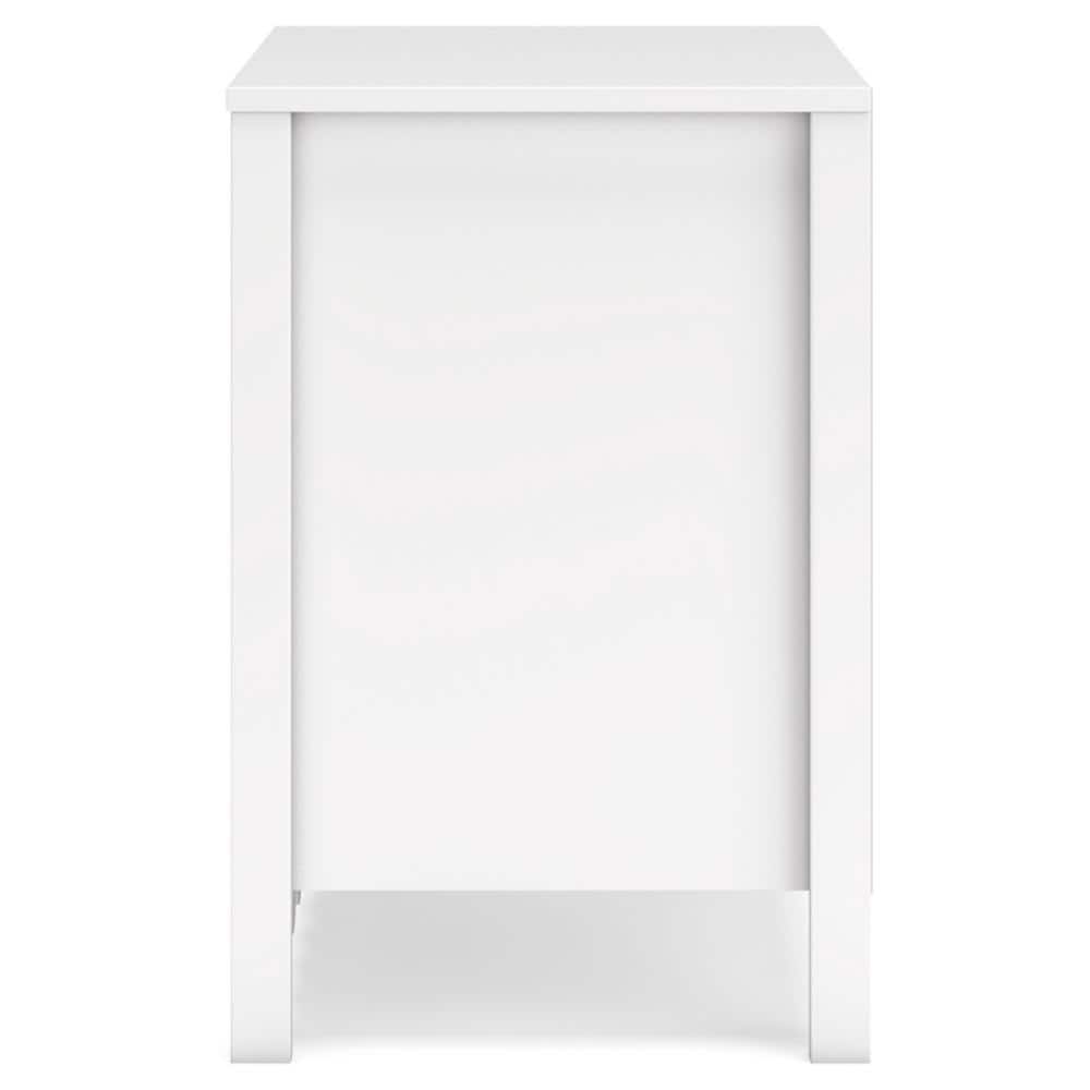 White Transitional 2-Drawer Scalloped Nightstand
