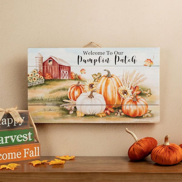 Glitzhome 24 in. L Metal Happy Thanksgiving Wall Decor 2006000082 - The  Home Depot