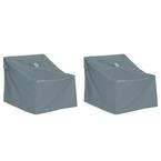 Storigami 35 in. L x 36 in. W x 32 in. H Easy Fold Lounge Chair Cover in Monument Grey 2-Pack