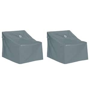 Storigami 35 in. L x 36 in. W x 32 in. H Easy Fold Lounge Chair Cover in Monument Grey 2-Pack