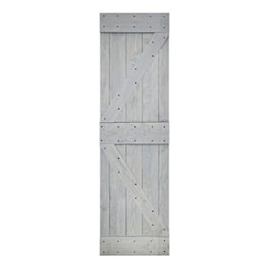 K Style 30 in. x 84 in. French Gray Finished Solid Wood Sliding Barn Door Slab - Hardware Kit Not Included