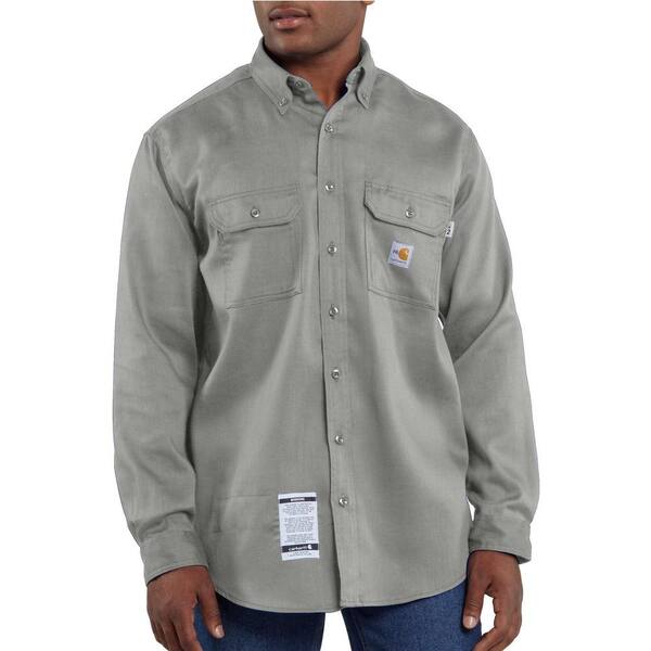 Carhartt Men's Tall 2X-Large Gray FR Light Weight Twill Shirt