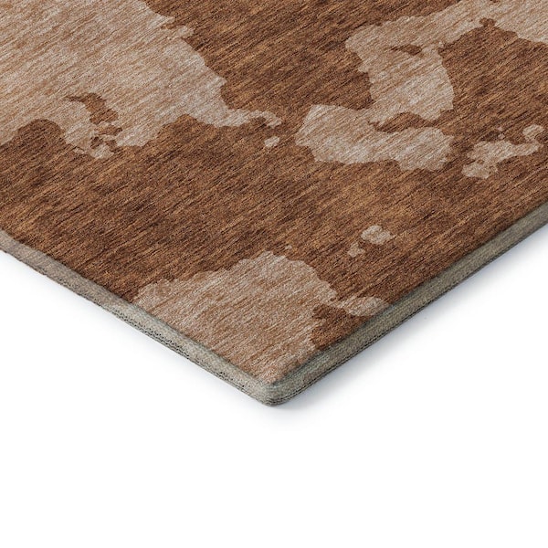 Mayfield Premium Machine Washable Abstract AMF975 Terracotta 2 ft. 6 in. x 3 ft. 10 in. Area Rug