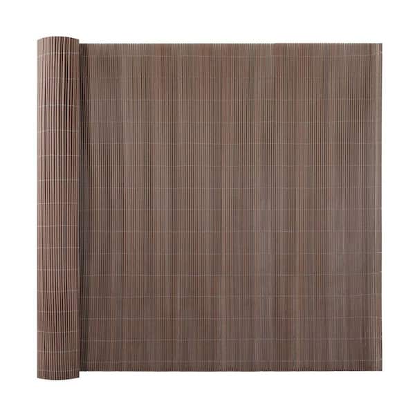 All-Weather No-Dig 8 ft. L x 6 ft. H Brown Vinyl Bamboo Reed Fencing Privacy Screen