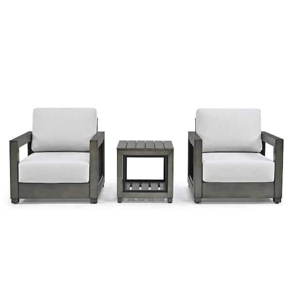 EGEIROSLIFE Pure Form 3-Piece Aluminum Conversation Seating Set