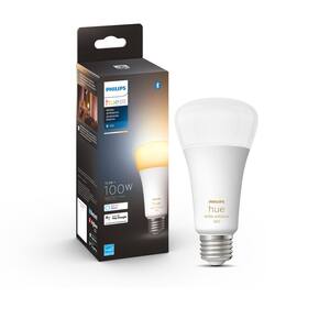 White Ambiance A21 100W Equivalent Dimmable Smart LED Light Bulb with Bluetooth