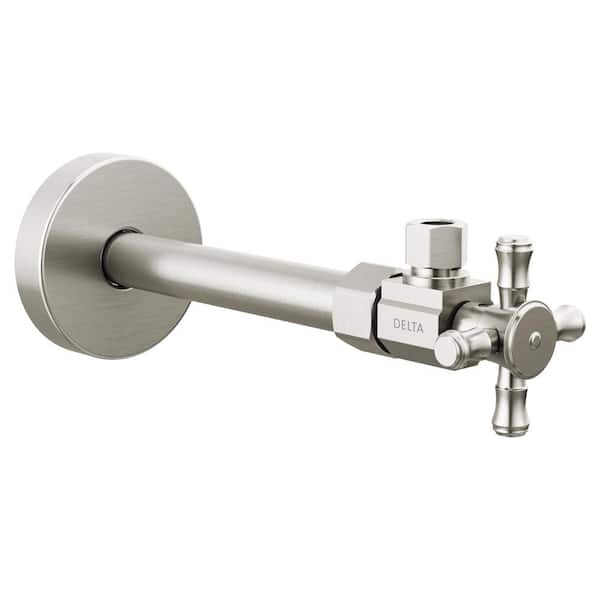 1/2 in. x 7.81 in. L Stainless Brass Angled Supply Stop Valve