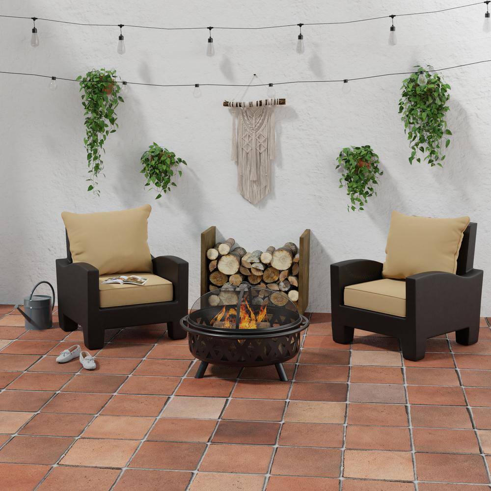 Sunbrella Cocoa Brown Deep Seating Chair Cushion Set