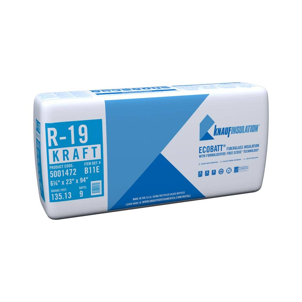 Knauf Insulation R 19 EcoBatt Kraft Faced Fiberglass Insulation