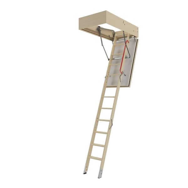 LWF60 Fire-Rated Insulated Wood Attic Ladder 7 ft. 11-1/4 in.-10 ft. 1 in., 25 in. x 54 in. with 375 lbs. Load Capacity