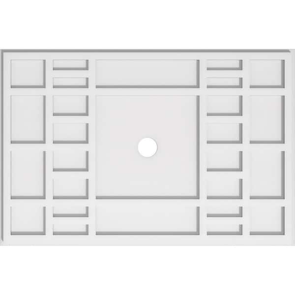 Ekena Millwork 30 in. W x 20 in. H x 2 in. ID x 1 in. P Beaux Architectural Grade PVC Contemporary Ceiling Medallion