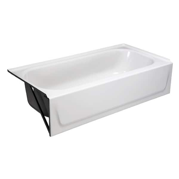 Aloha 60 in. x 30 in. Soaking Bathtub with Left Drain in White