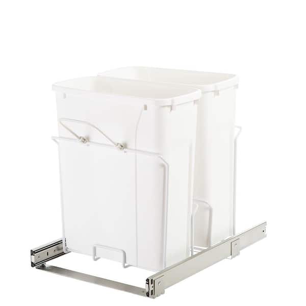 Knape & Vogt 14.38 in. x 20.125 in. x 17.31 in. In Cabinet Pull-Out Bottom Mount Trash Can